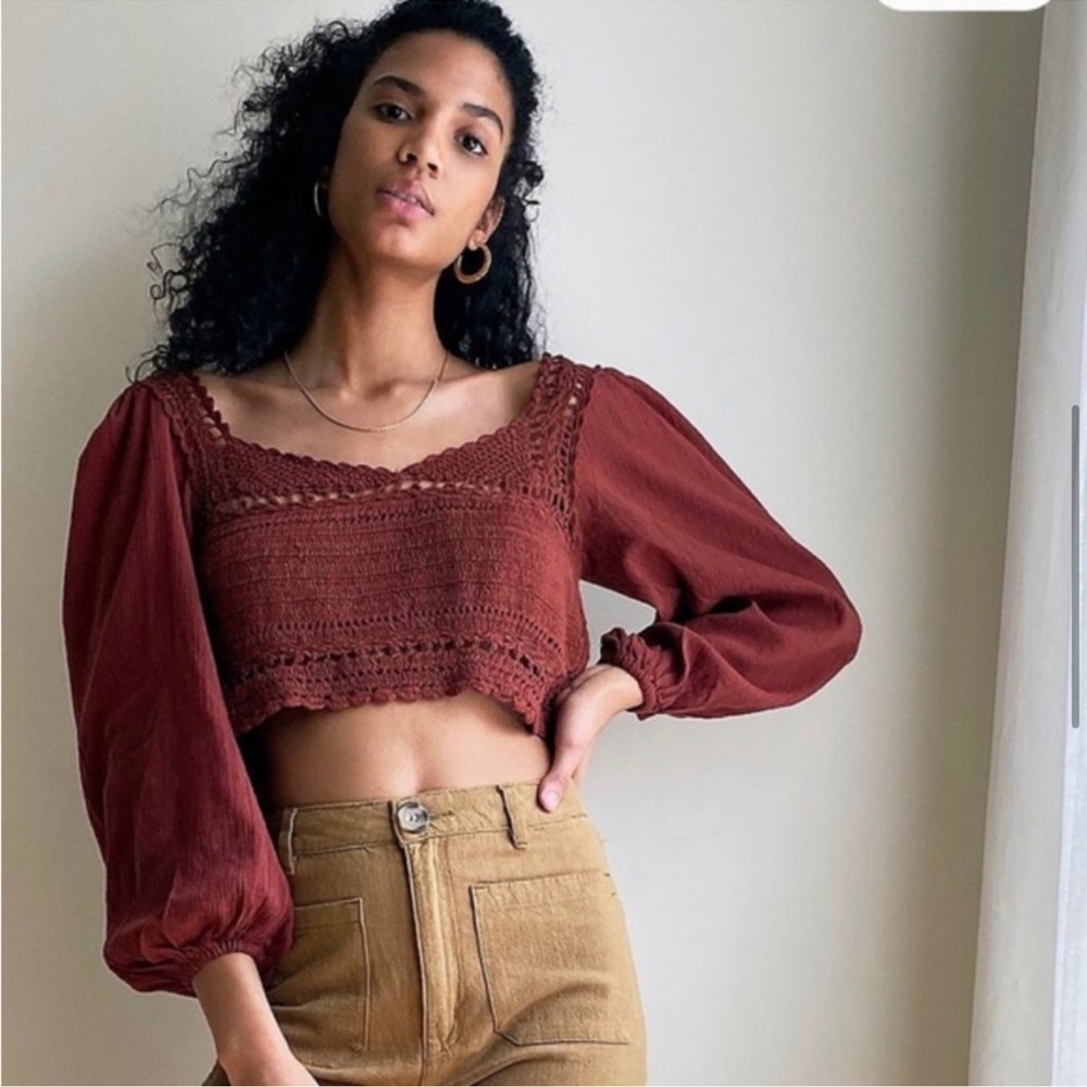 [free people] cynthia crochet crop top